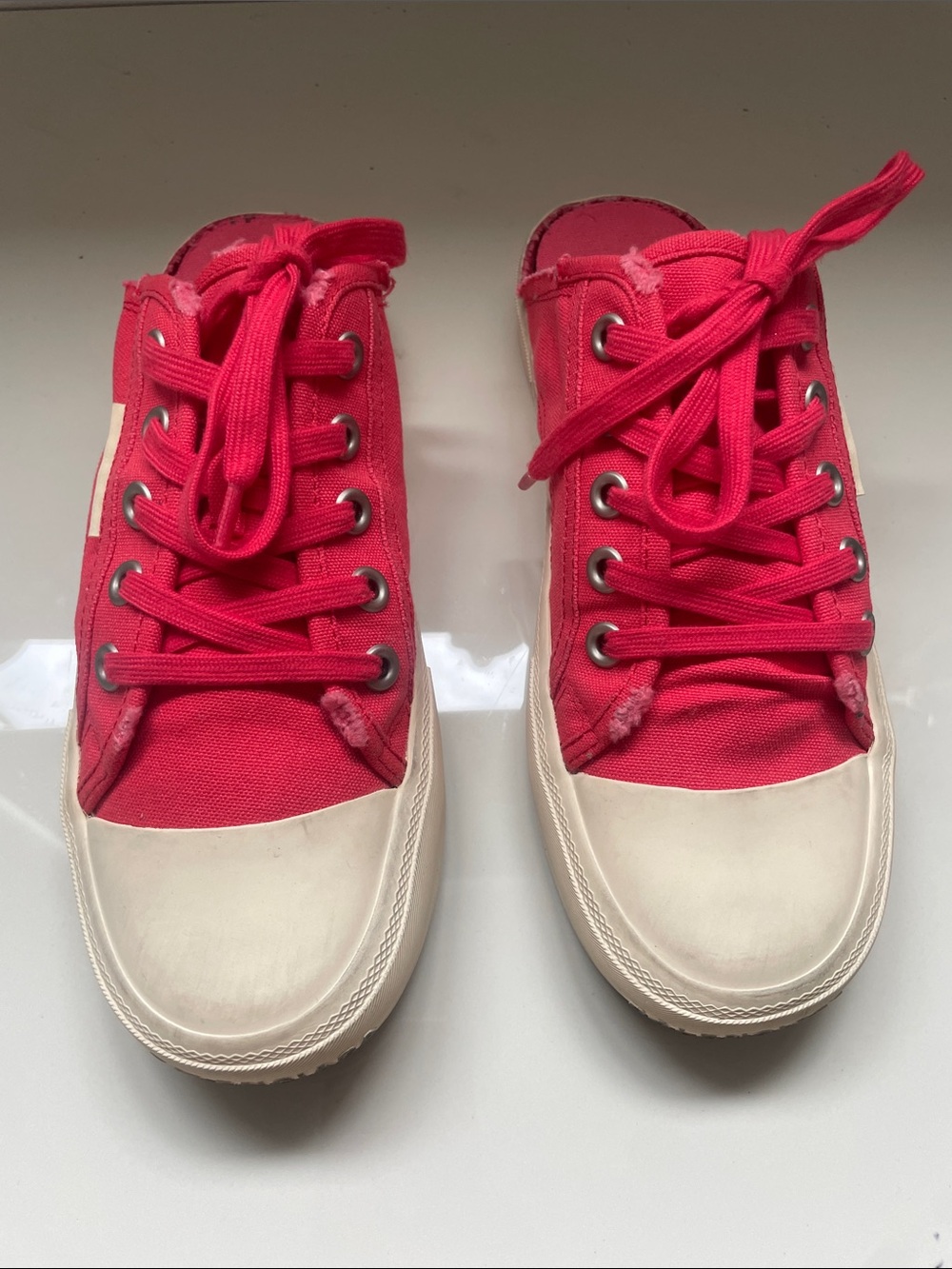Balenciaga Paris mule snearkers red canvas sz 38